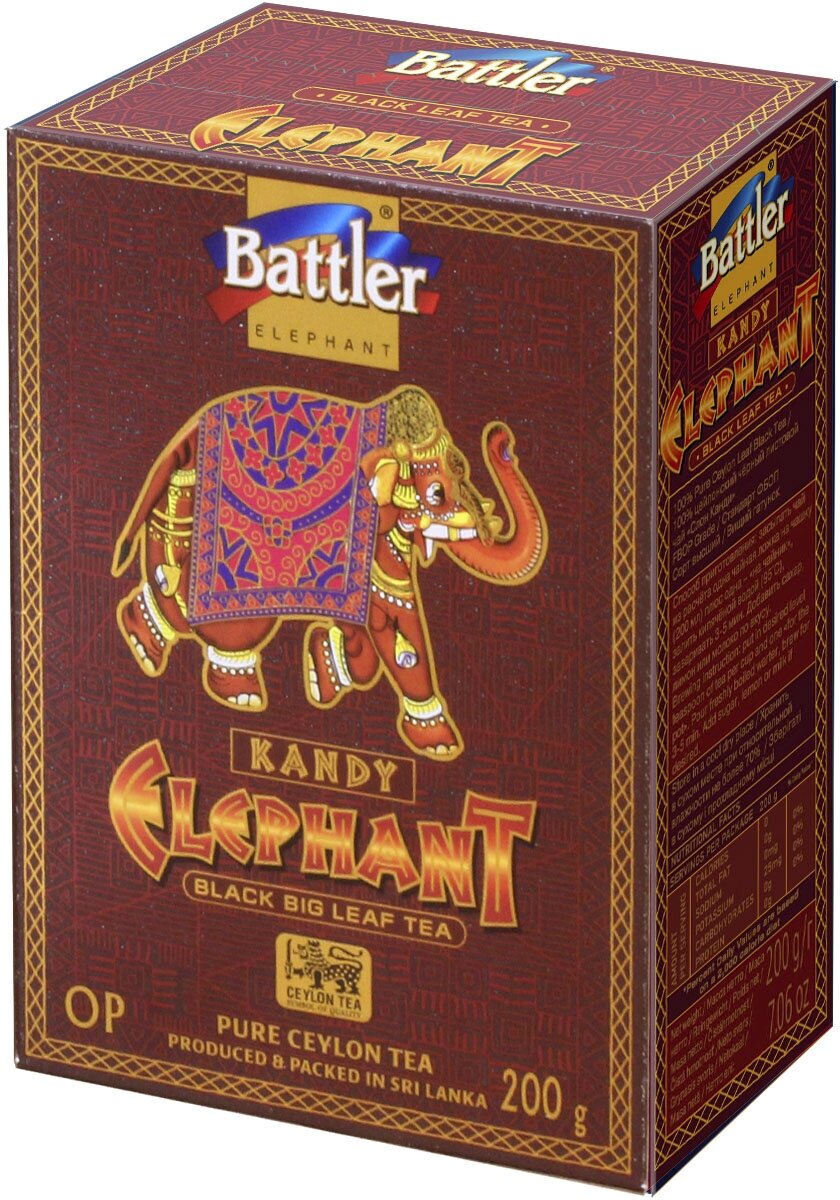 Чай баттлер Цейлонский черный(ОР) слон канди 200 гр. кр/лст.