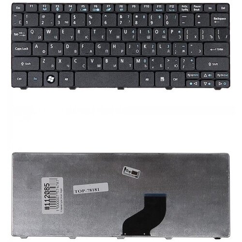 Keyboard / Клавиатура для Acer для Aspire One D255, D255E, D257, D260, D270, 521, 532, ZE6 (9Z. N3K82.41D) Black, гор. Enter