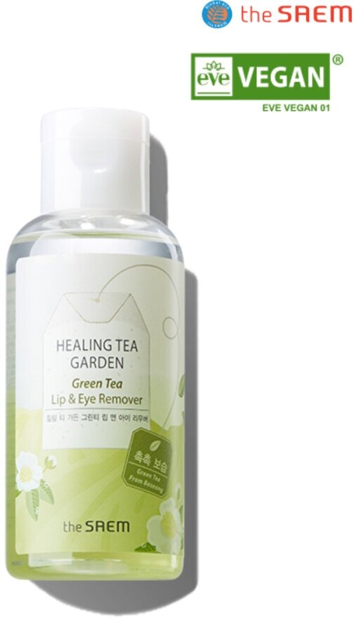 The Saem Средство для снятия макияжа Healing Tea Garden Green Tea Lip & Eye Remover, 150 мл.