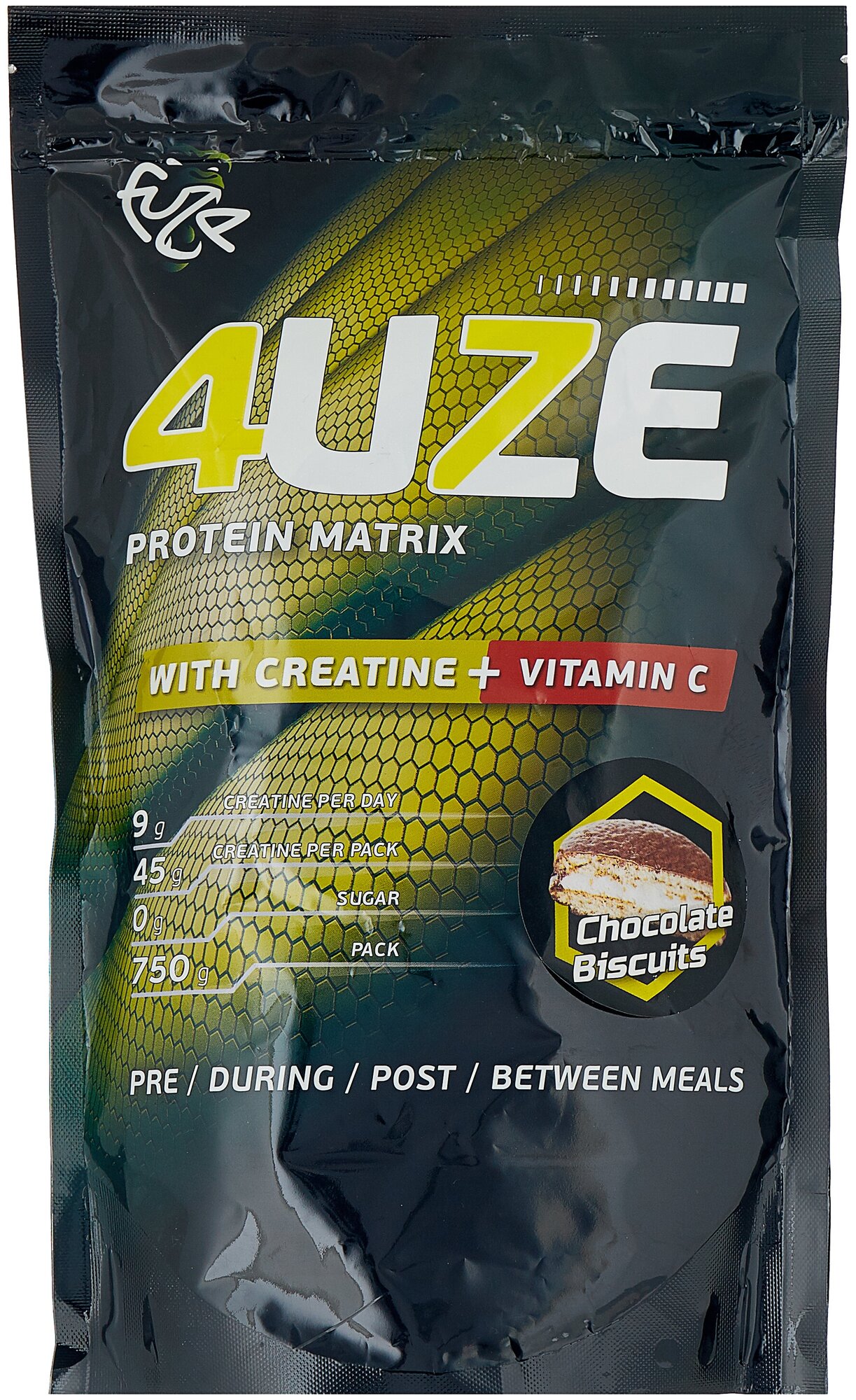 Мультикомпонентный протеин от FUZE "4UZE 47% Creatine + vitamin C" 750 г : Шоколадное печенье