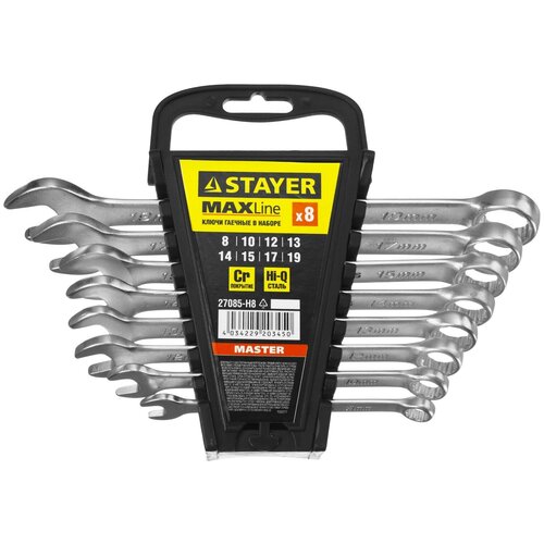 Набор гаечных ключей STAYER 27085-H8, 8 предм., серебристый набор гаечных ключей stayer 27153 h8 8 предм серебристый