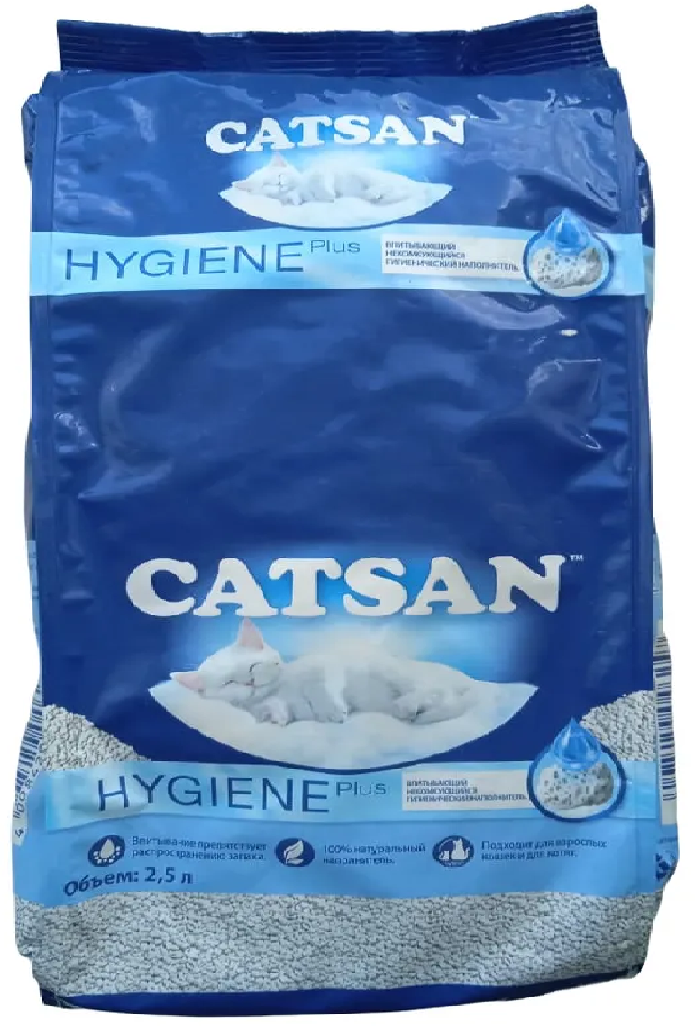 Впитывающий наполнитель Catsan Hygiene Plus, 2.5л