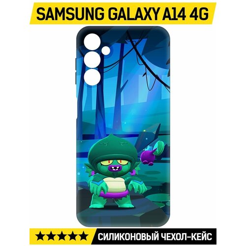 Чехол-накладка Krutoff Soft Case Brawl Stars - Болотный Джин для Samsung Galaxy A14 4G (A145) черный чехол накладка krutoff soft case brawl stars болотный джин для samsung galaxy a04e a042 черный