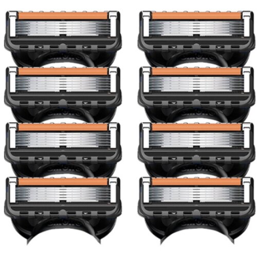 Сменные кассеты лезвия для бритв совместимые с Gillette Fusion 5 Proglide (черные)
