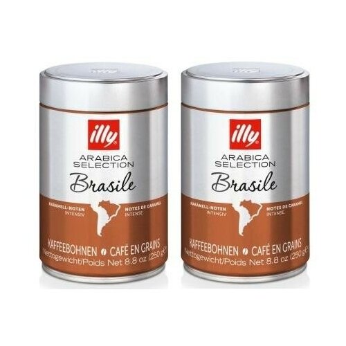 Illy Brasile 250г кофе в зернах ж/б (упаковка 2 шт)