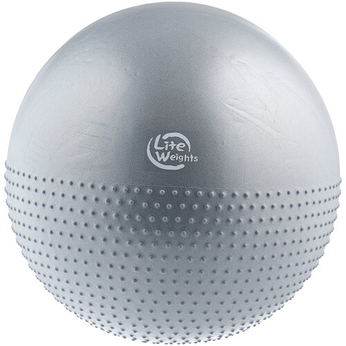 Мяч гимнастический + массажный Lite Weights BB010-26 (65см, с насосом, серебро)