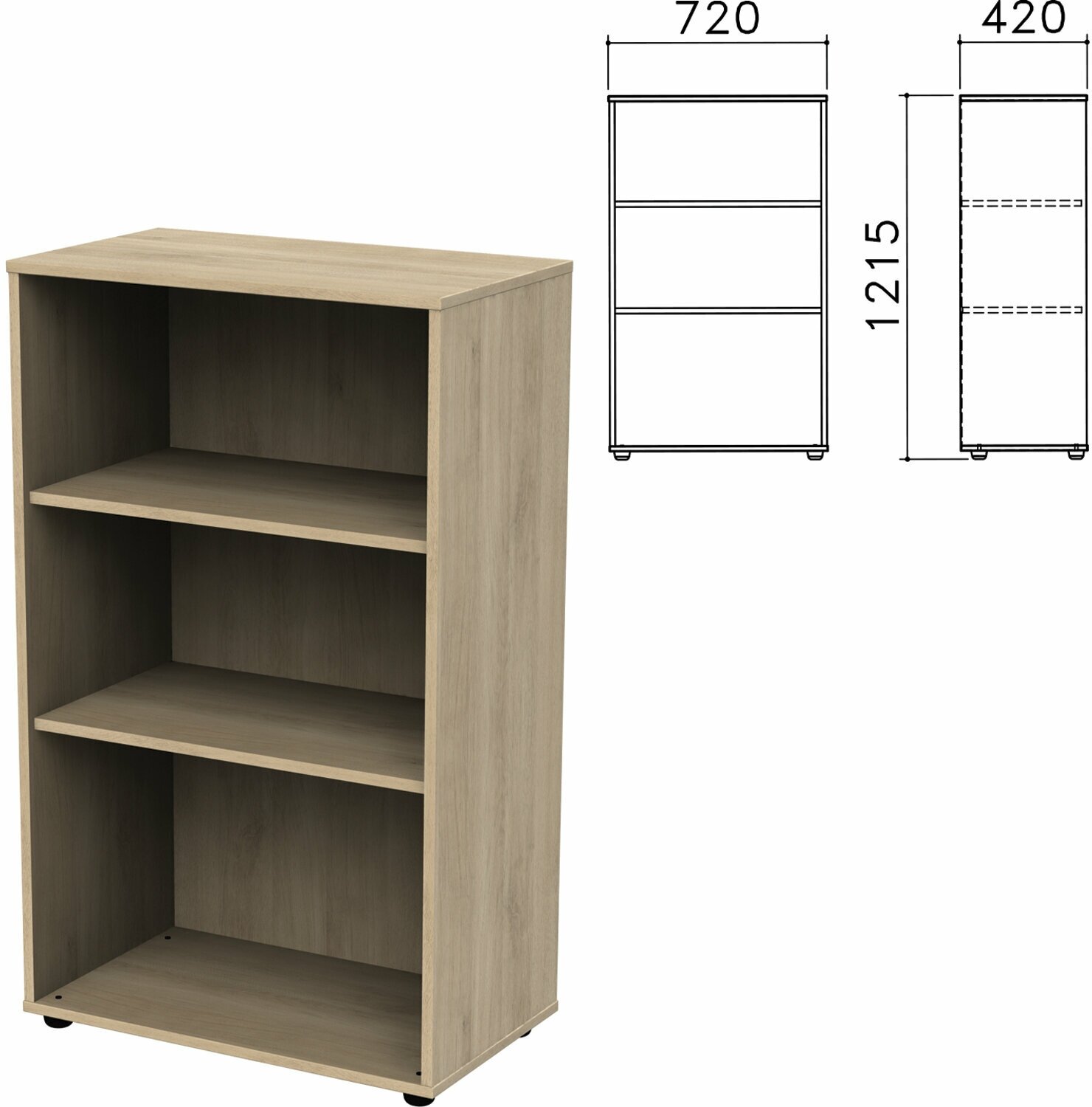 Шкаф приоритет 720х420х1215 мм, 2 полки, кронберг, к-933 (К-933 кронберг)
