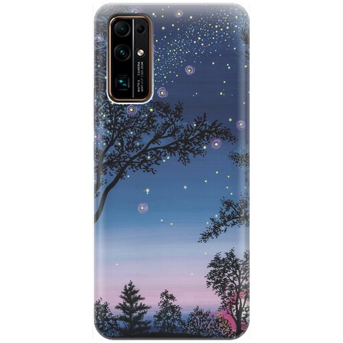 фото Силиконовый чехол на honor 30 / хонор 30 с принтом "деревья и звезды" gosso
