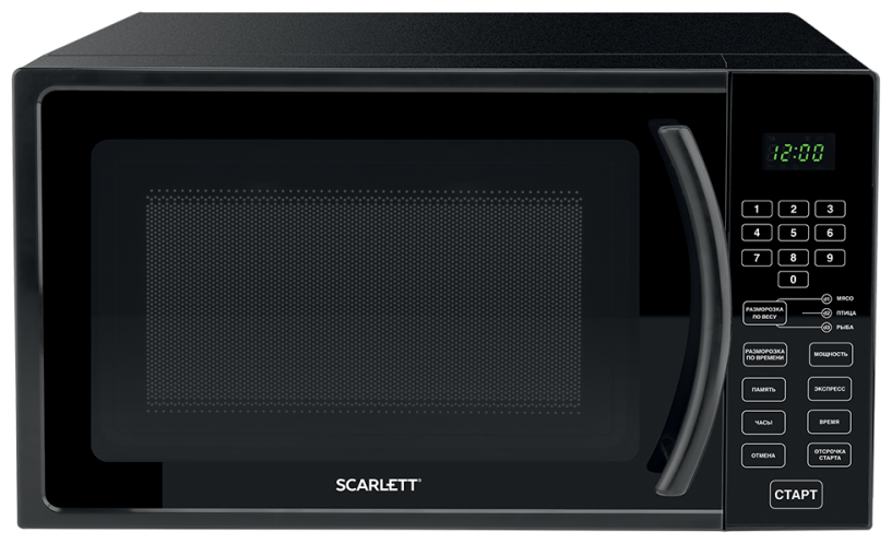 Микроволновая печь SCARLETT соло SC-MW9020S08D, черный