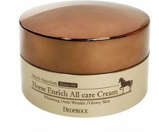 Deoproce Многофункциональный крем с лошадиным жиром Multi-Function Horse Enrich All Care Cream