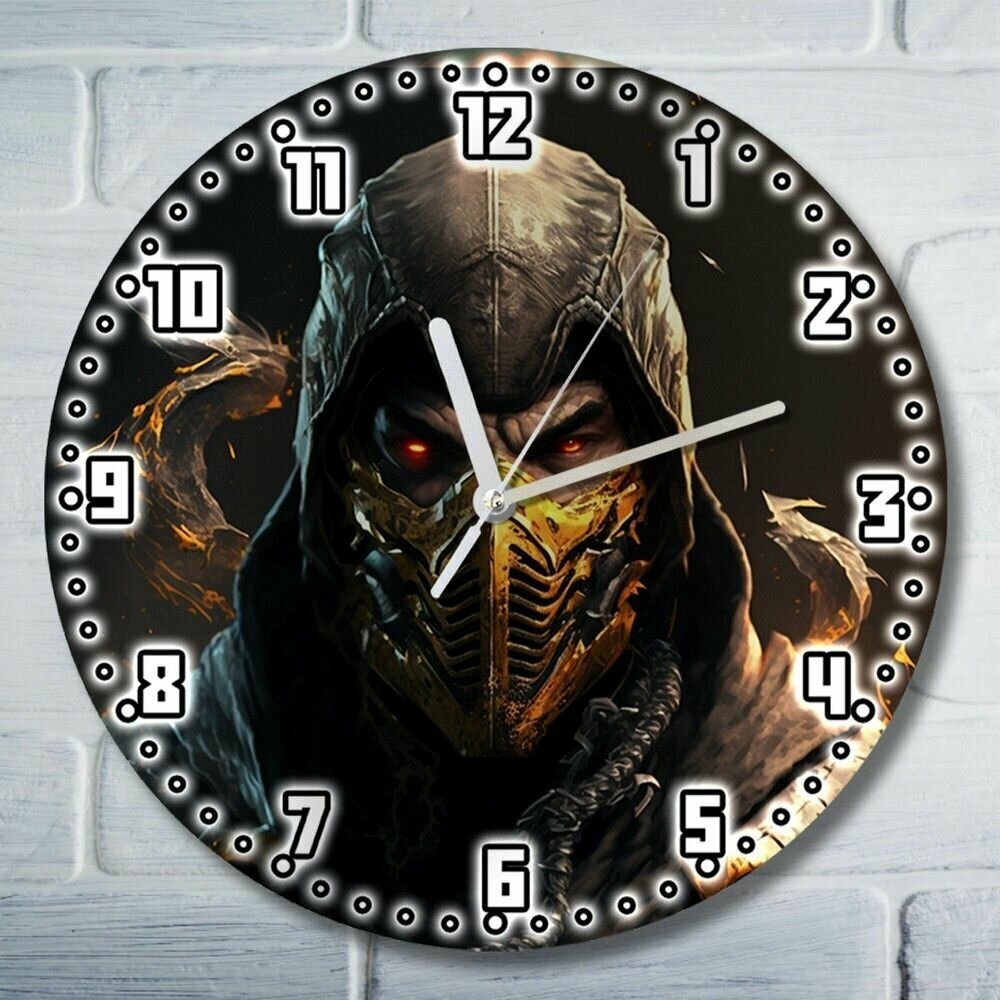 Настенные часы, деревянные, бесшумные, УФ печать игра Mortal Kombat - 1413