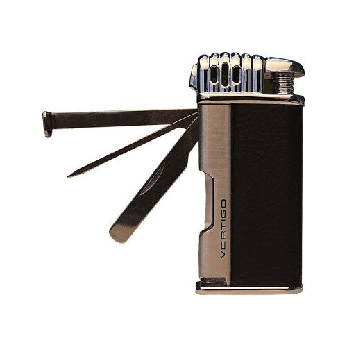 Зажигалка газовая Vertigo Puffer Black, с тампером черная