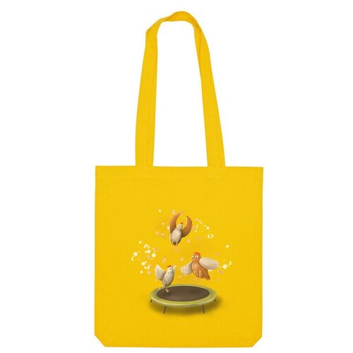 Сумка шоппер Us Basic, желтый сумка курочки на батуте бежевый