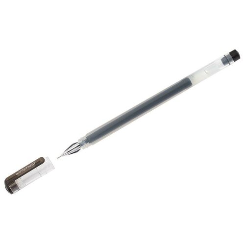 Ручка гелевая OfficeSpace черная, 0,38 мм, бесстержневая, игольчатый наконечник (260057)