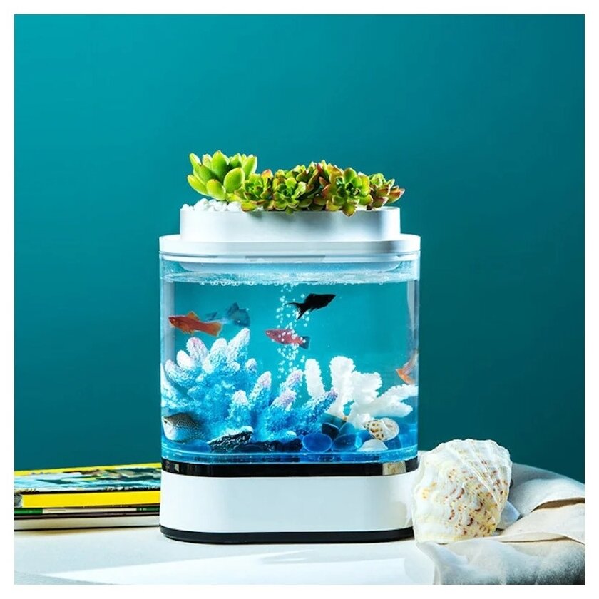 Акваферма Xiaomi Geometry Mini Lazy Fish Tank Pro C300 - фотография № 3