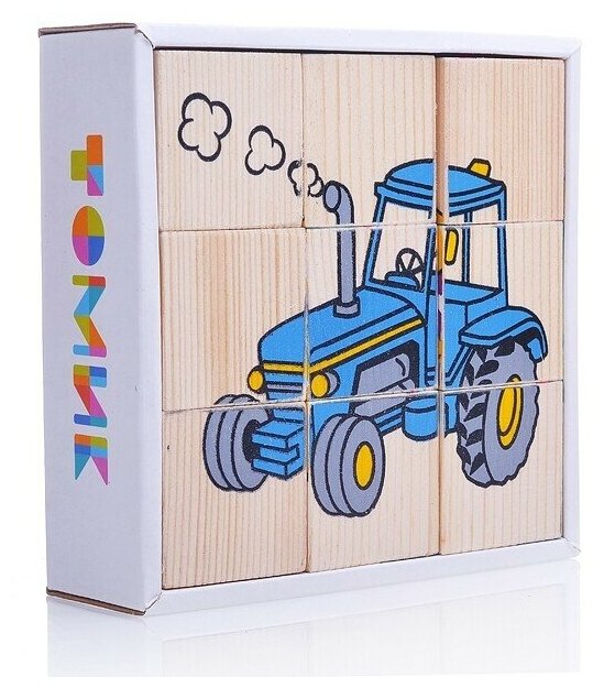 Кубики с картинками деревянные Томик "Транспорт" 9 шт.