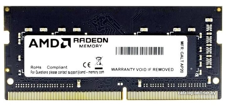 Оперативная память AMD Radeon R9 Gaming Series 16 ГБ DDR4 3200 МГц SODIMM CL22 R9416G3206S2S-UO