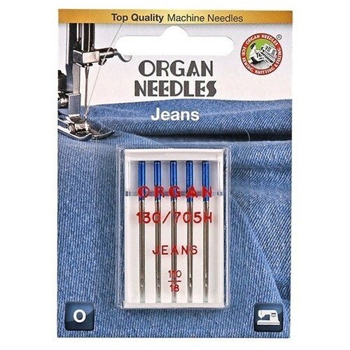 Игла/иглы Organ Jeans 110, синий/серебристый, 5 шт. игла иглы kleiber jeans 90 100 серебристый 5 шт