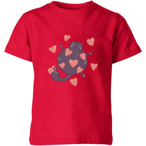 Футболка Us Basic, размер 4, красный мужская футболка мартовский котик в любви l синий