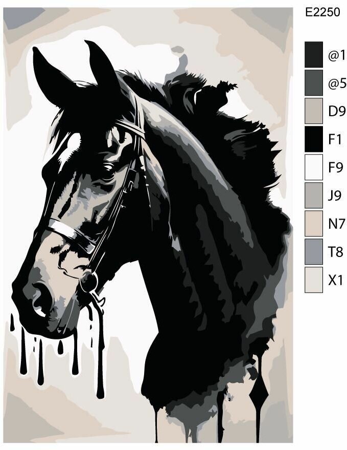 Детская картина по номерам E2250 "Лошадь" 20x30