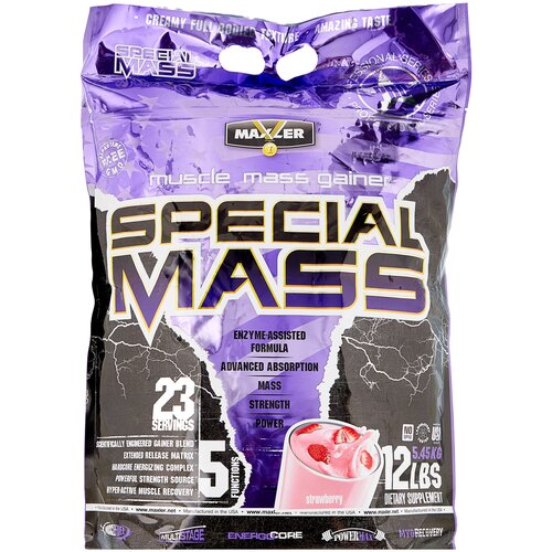 Гейнер Maxler Special Mass Gainer, 5450 г, клубника