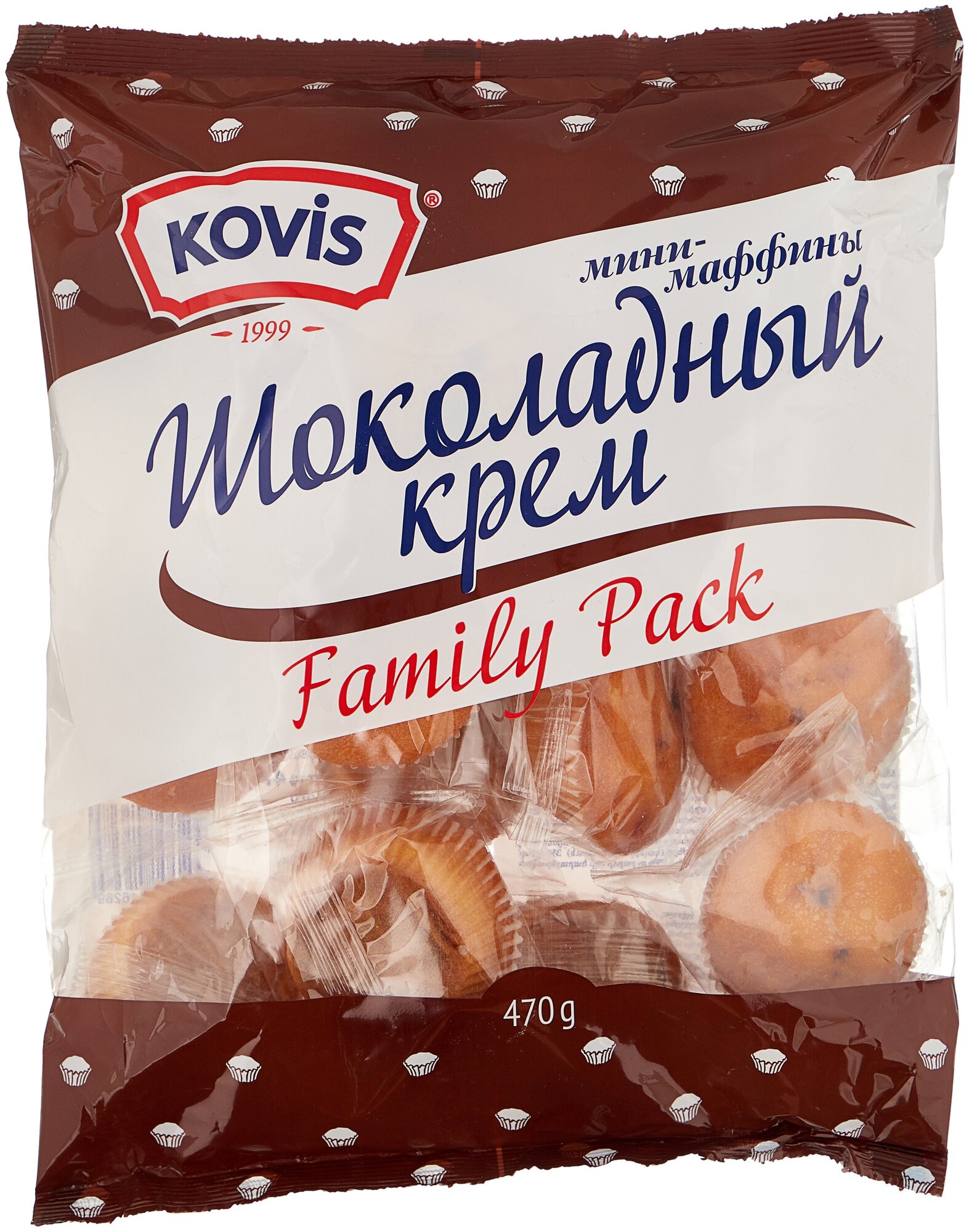 Мини-маффины Kovis с начинкой Шоколадный крем (16 штук) 470г
