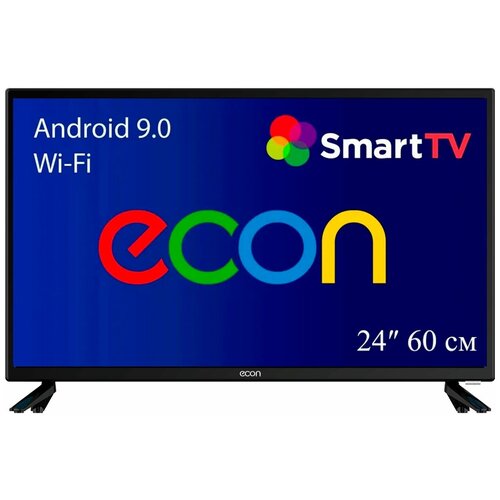 Телевизор ECON SMART TV с Wi-Fi и голосовым управлением Android 90 LED 24 60 см 1366х768 HD DVB-T2DVB-C новый лончер Family 1060000₽