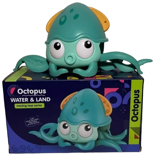 Заводной Плавающий Осьминог, Игрушка для Купания для ванны, каталка на веревке Octopus Water & Land