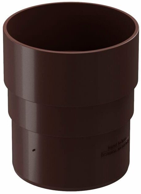 фото Муфта водосточной трубы Docke Premium пластиковая d85 мм горький шоколад RAL 8019