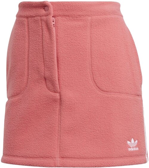 Юбка adidas Originals, мини, утепленная, карманы, размер 34, розовый