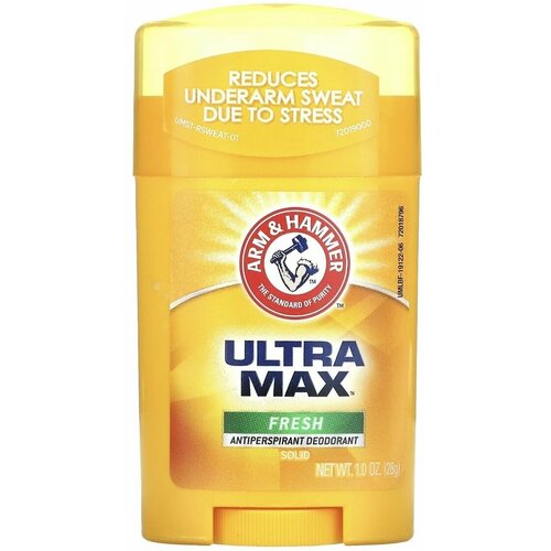 Arm & Hammer, UltraMax, твердый дезодорант-антиперспирант для мужчин, аромат свежести, 28 г