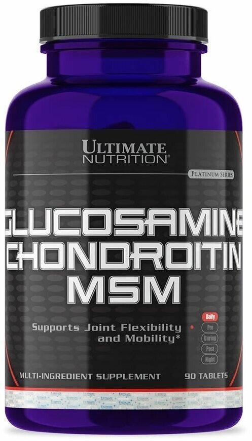 Глюкозамин хондроитин Ultimate Nutrition ULT Glucosamine & Chondroitin & MSM 90 таблеток