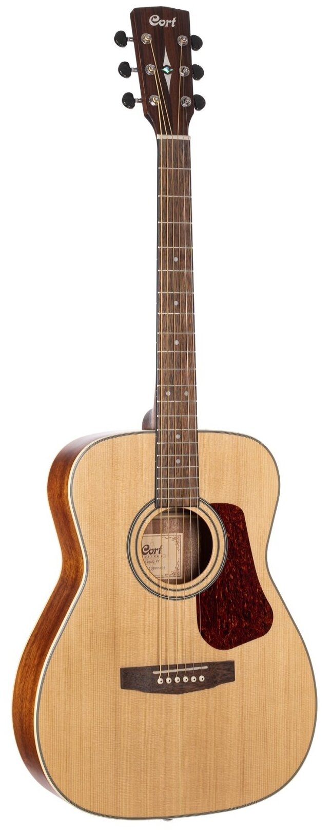 L100C-WBAG-NS Luce Series Акустическая гитара, цвет натуральный матовый, с чехлом, Cort