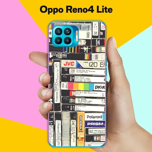 Силиконовый чехол на Oppo Reno4 Lite Кассеты / для Оппо Рено 4 Лайт силиконовый чехол голубой мрамор рисунок на oppo reno 4 lite оппо рено 4 лайт