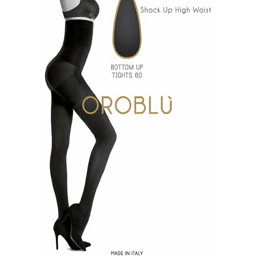 фото Колготки oroblu shock-up, 60 den, матовые, с шортиками, с ластовицей, утягивающие, завышенная талия, размер 4, черный