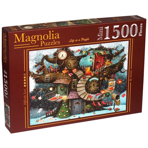 Пазл мини Magnolia 1500 деталей: Рождество в лесу пазл magnolia 1500 деталей девичья башня