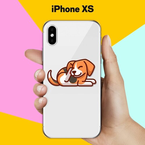 Силиконовый чехол Бигль на Apple iPhone Xs силиконовый чехол hello бигль на apple iphone xs