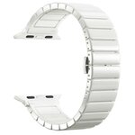 Сменный керамический ремешок с застежкой для Apple Watch 38-40-41 mm, Series 1-7, SE / Браслет для умных смарт часов Эпл Вотч 38/40/41 мм (Белый) - изображение