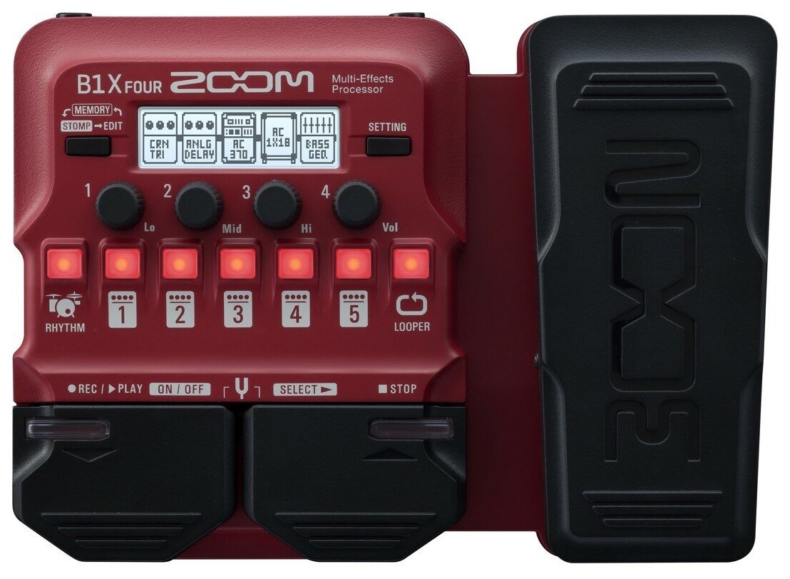 Zoom B1X FOUR Басовый процессор мультиэффектов с педалью экспрессии