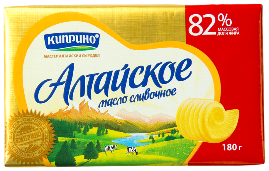 Масло сливочное Киприно Алтайское 82%