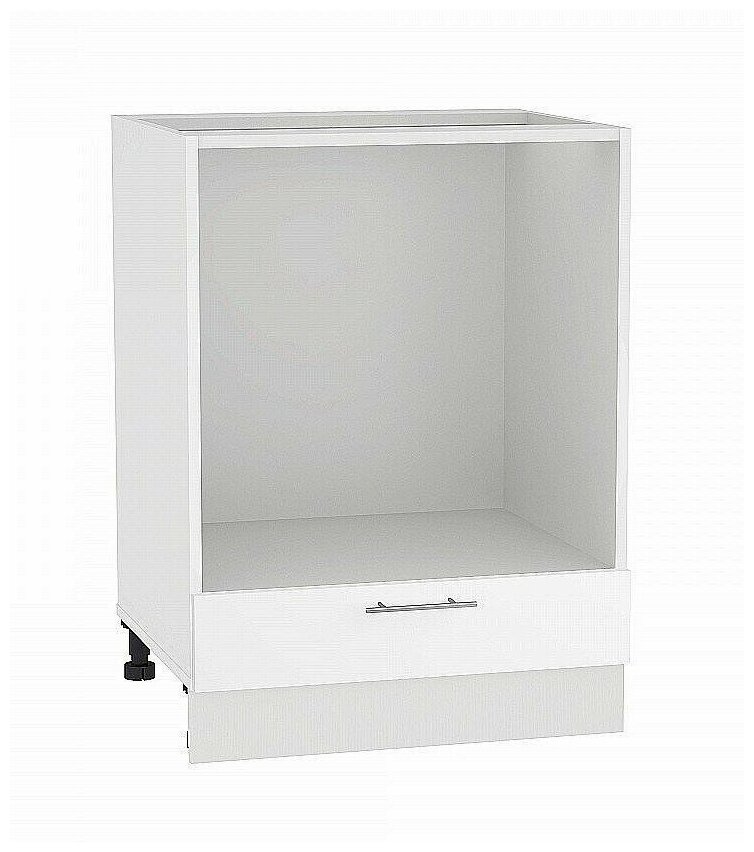 Шкаф кухонный напольный под духовку 60 см. с ящиком. Глянец белый (НД 600) - фотография № 1