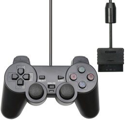Геймпад для PlayStation 2 Dual Черный. Совместим с PS2