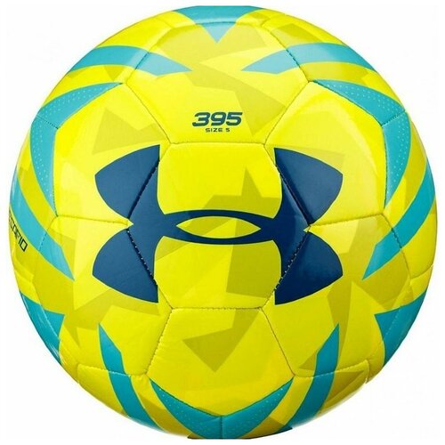 фото Мяч футбольный "under armour desafio 395" арт.1297242-159, р.5, 32 панели, тпу, машинная сшивка, желто-бирюзовый