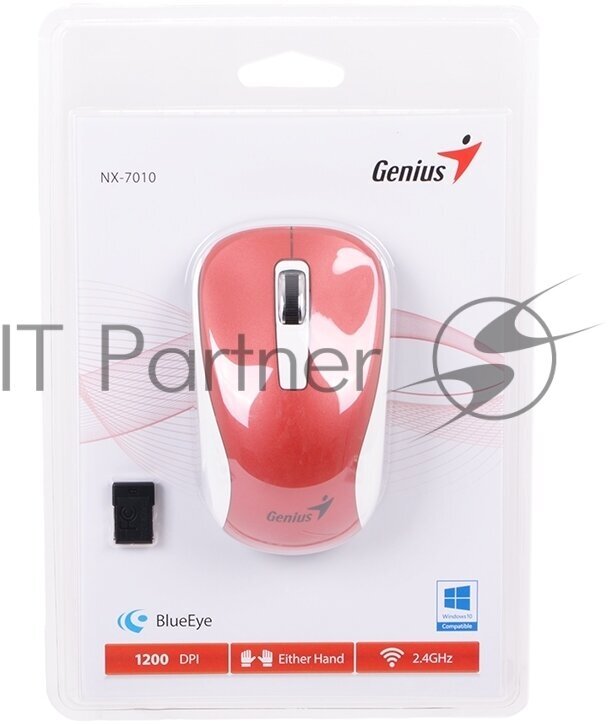 Мышь Genius NX-7010 Wireless White/Red (31030114111)