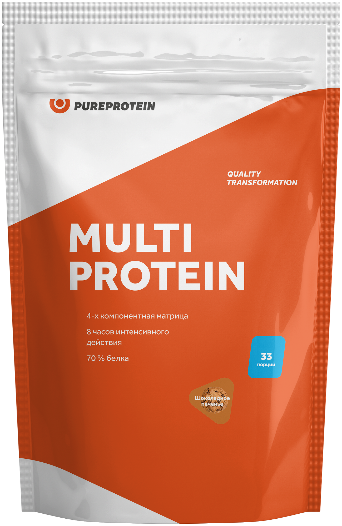 PureProtein Мультикомпонентный протеин, вкус «Шоколадное печенье», 1 кг, PureProtein