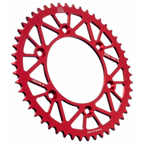 Звезда ведомая алюминиевая JTA210 красная 50 зубьев