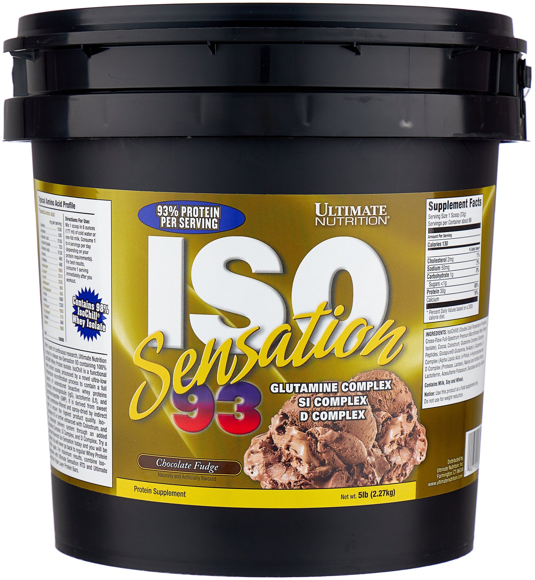 Сывороточный протеин Изолят Ultimate Nutrition ISO Sensation 2,27кг (Шоколад) / Белок для похудения и набора мышечной массы / Для мужчин и женщин