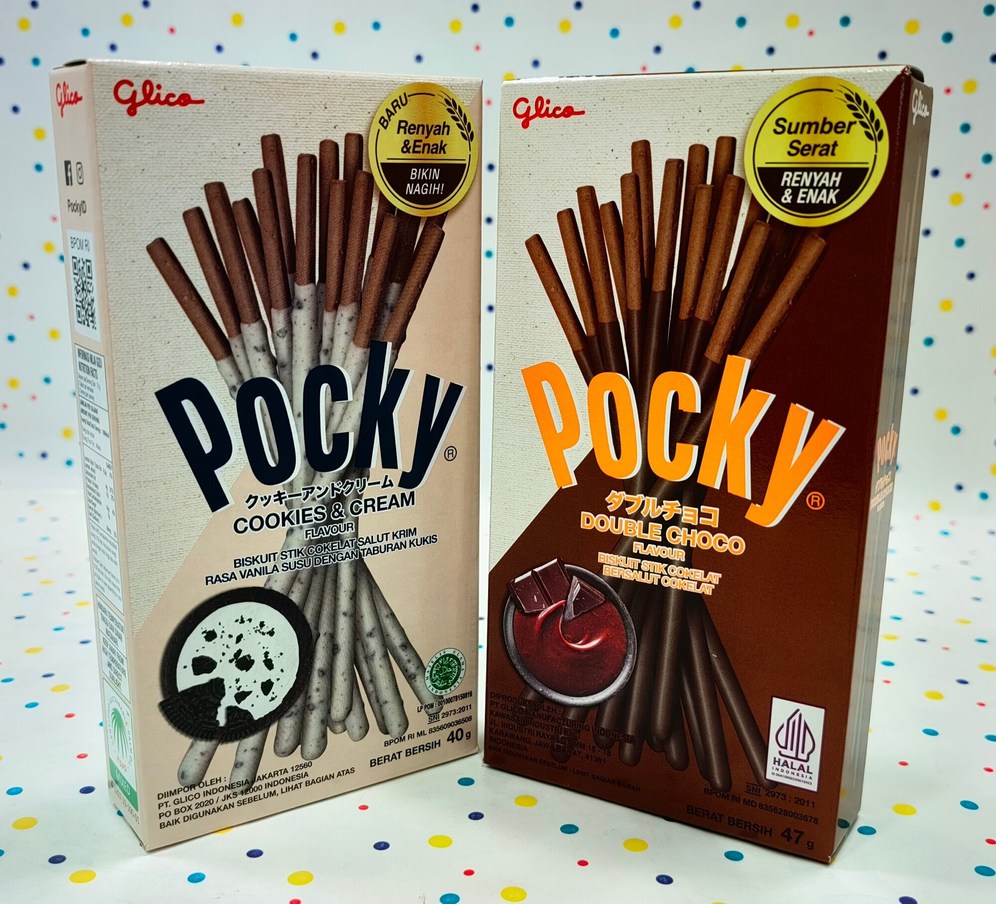 Палочки Pocky Покки печенье и крем, двойной шоколад. набор 2 упаковки 40гр, 47гр - фотография № 2