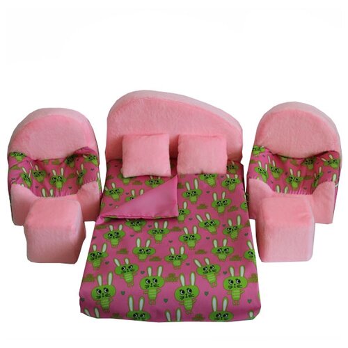 фото Belon familia набор мягкой мебели (нм-003/2) кролики розовые