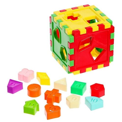 Сортер куб Цифры сортер куб 9 деталей коробка